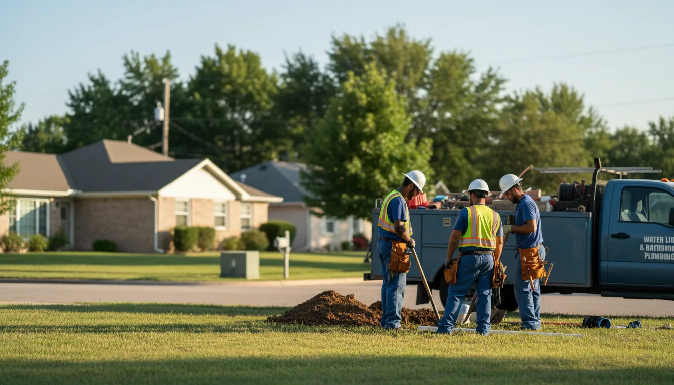 Residential water line and bathroom plumbing service in Rossville, KS